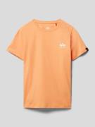 Alpha Industries T-Shirt mit Label-Print in Orange, Größe 164