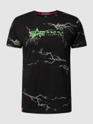 Alpha Industries T-Shirt mit Label-Print in Metallic Black, Größe S