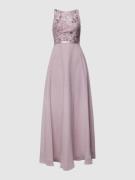 Luxuar Abendkleid mit Paillettenbesatz in Mauve, Größe 32