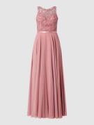 Luxuar Abendkleid mit Strasssteinbesatz in Mauve, Größe 42