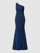 Luxuar Abendkleid mit One-Shoulder-Träger in Dunkelblau, Größe 36