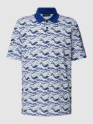 MAERZ Muenchen Poloshirt mit Allover-Muster in Jeansblau, Größe 48