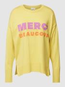 Milano Italy Sweatshirt mit gerippten Abschlüssen in Gelb, Größe XS