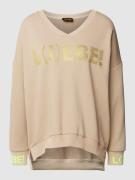 miss goodlife Sweatshirt mit Ziersteinbesatz Modell 'L(I)EBE' in Sand,...