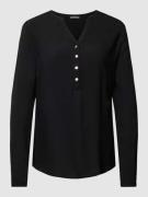 Montego Blusenshirt aus Visksoe mit V-Ausschnitt in Black, Größe 34