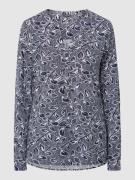Montego Blusenshirt mit Allover-Muster in Dunkelblau, Größe 34