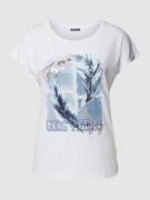 Montego T-Shirt mit Paillettenbesatz in Weiss, Größe S