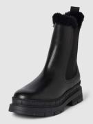 Tamaris Chelsea Boots aus Leder mit Kunstfellbesatz in Black, Größe 36