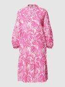 0039 Italy Blusenkleid mit Allover-Muster Modell 'Mila' in Pink, Größe...