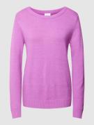 Vila Strickpullover mit Rundhalsausschnitt Modell 'Viril' in Pink Mela...