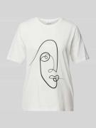 Vila T-Shirt mit Motiv-Print Modell 'VISYBIL' in Weiss, Größe XL