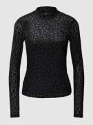Only Longsleeve mit Allover-Muster Modell 'NORA' in Black, Größe M