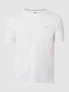 Tommy Jeans Slim Fit T-Shirt mit Logo-Stickerei Modell 'Jaspe' in Weis...