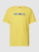 Tommy Jeans T-Shirt mit Label-Stitching in Hellgelb, Größe S