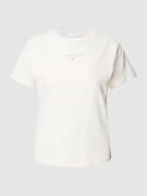 Tommy Jeans T-Shirt mit Label-Print in Offwhite, Größe XS