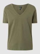 Pieces T-Shirt aus Baumwolle Modell 'Ria' in Khaki, Größe M