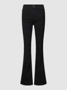 Pieces Flared Cut Jeans in unifarbenem Design Modell 'PEGGY' in Black,...
