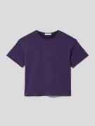 Calvin Klein Jeans T-Shirt mit Label-Print Modell 'BOXY' in Purple, Gr...