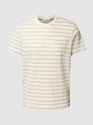 Tom Tailor T-Shirt mit Streifenmuster in Offwhite, Größe L