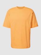 Tom Tailor Loose Fit T-Shirt mit geripptem Rundhalsausschnitt in Orang...