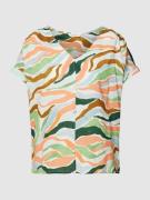 Tom Tailor Blusenshirt mit Allover-Muster in Orange, Größe 36