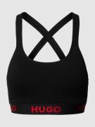 HUGO Bustier mit Logo-Bund in Black, Größe S