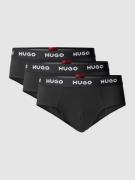 HUGO Slip mit Label-Schriftzug im 3er-Pack in Black, Größe S