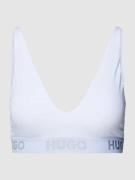 HUGO Triangel-BH mit elastischem Logo-Bund Modell 'SPORTY' in Weiss, G...