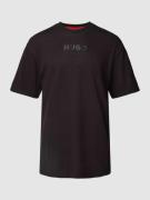 HUGO T-Shirt mit Label-Print Modell 'Daktai' in Black, Größe L