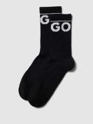HUGO Socken mit Label-Stitching im 2er-Pack in Black, Größe 39/42