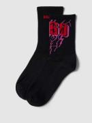 HUGO Socken mit Label-Print im 2er-Pack in Black, Größe 35/38
