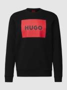 HUGO Sweatshirt mit Label-Print Modell 'Duragol' in Black, Größe L