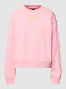 HUGO Sweatshirt mit Motiv-Print Modell 'Deroxina' in Pink, Größe L