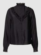 HUGO Bluse mit Stehkragen Modell 'Erallia' in Black, Größe 32