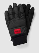 HUGO Handschuhe mit Label-Patch Modell 'Jakota' in Black, Größe M
