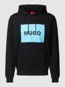 HUGO Hoodie mit Logo-Print Modell 'Duratschi' in Black, Größe M