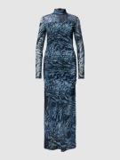 Gestuz Kleid mit Allover-Print und Raffungen in Hellblau, Größe XS