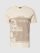 Napapijri T-Shirt mit Label-Statement-Print Modell 'MANTA' in Beige, G...