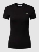 Lacoste Sport T-Shirt mit Rippenstruktur in Black, Größe 36