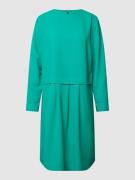 Marc Cain Knielanges Kleid mit Label-Detail in Smaragd, Größe 34