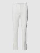 Marc Cain Slim Fit Stoffhose mit Volants in Offwhite, Größe 36