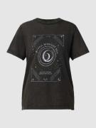 Tom Tailor Denim T-Shirt mit Motiv-Print in Black, Größe XS