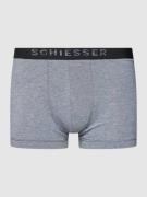 Schiesser Trunks in melierter Optik Modell 'Piqué' in Marine, Größe S