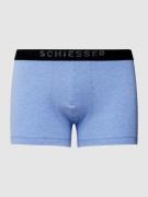 Schiesser Trunks in melierter Optik Modell 'Piqué' in Bleu, Größe S