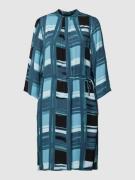 s.Oliver BLACK LABEL Kleid mit Allover-Muster in Petrol, Größe 40