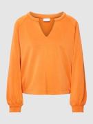 s.Oliver BLACK LABEL Sweatshirt mit V-Ausschnitt in Orange, Größe 36