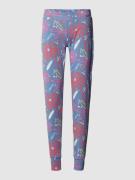 Skiny Slim Fit Pyjama-Hose mit floralem Allover-Print in Jeansblau, Gr...