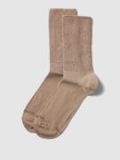camano Socken mit Label-Print im 2er-Pack in Sand, Größe 39/42