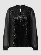 More & More Bluse mit Paillettenbesatz in Black, Größe 42