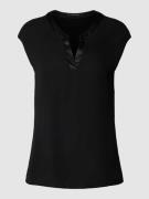 comma T-Shirt in unifarbenem Design aus Viskose in Black, Größe 36